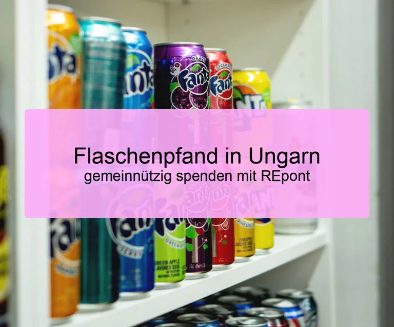 Ungarn Pfand Flaschen spenden via REpont und QR code