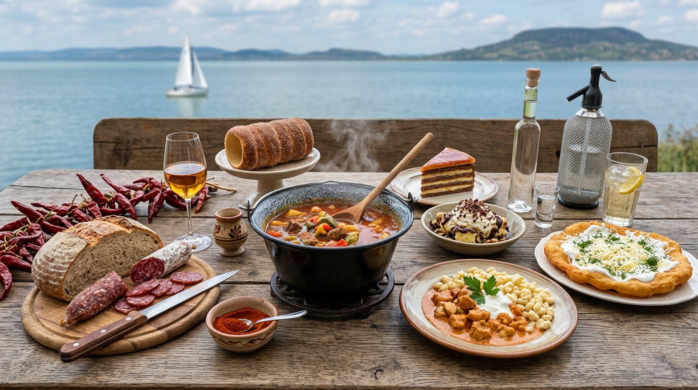 Ungarische Spezialitäten wie Essen, Hungarikum und andere Kulturgüter.